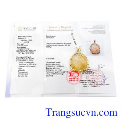 Mặt dây có giấy kiểm định đá quý, bảo hành uy tín