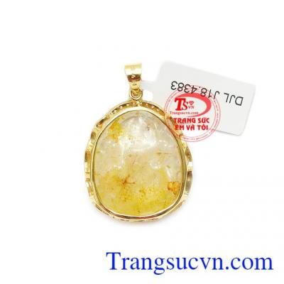 Thạch anh tóc thiên nhiên được chạm khắc hình phật di lặc tinh tế và đẹp mắt