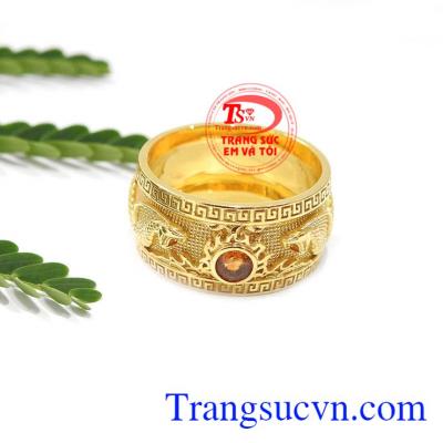 Nhẫn rồng vàng saphir vàng