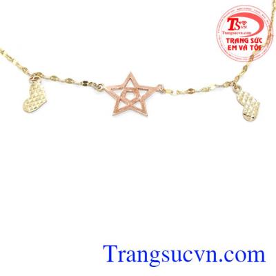 Lắc chân vàng tây đẹp xinh xắn bảo hành 12 tháng