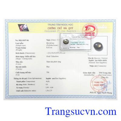 Giấy kiểm định Sapphire Sao Ép Vỉ Cao Cấp