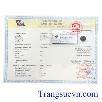 Giấy kiểm định  Sapphire Thiên Nhiên 6.0mm