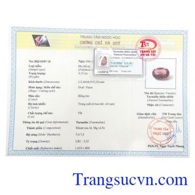 Giấy kiểm định Tourmaline Ép Vỉ An Nhiên