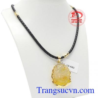 Dây da được bọc vàng làm tăng tính thăm mỹ và giá trị cho dây chuyền