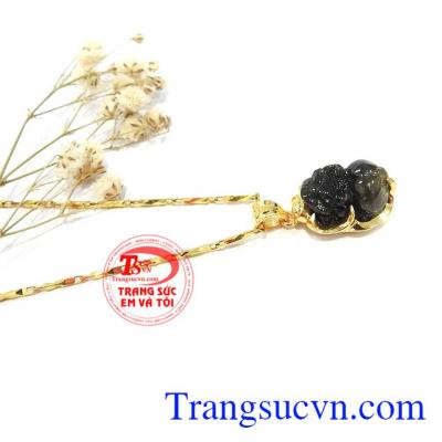 Mặt dây nữ tỳ hưu saphia vàng 14k