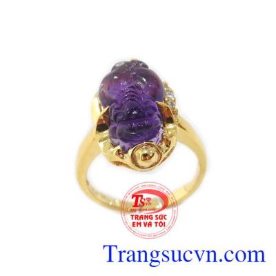 Sản phẩm thạch anh tím thiên nhiên bọc vàng 14k sang trọng