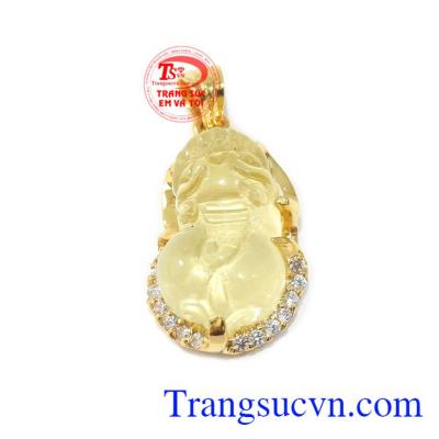 Mặt dây tỳ hưu ngậm vàng là sản phẩm thạch anh vàng thiên nhiên