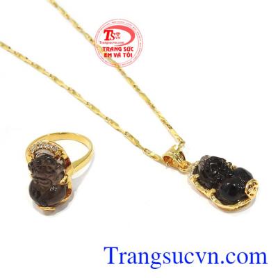 Bộ trang sức tỳ hưu thạch anh khói mang lại may mắn trong công việc kinh doanh