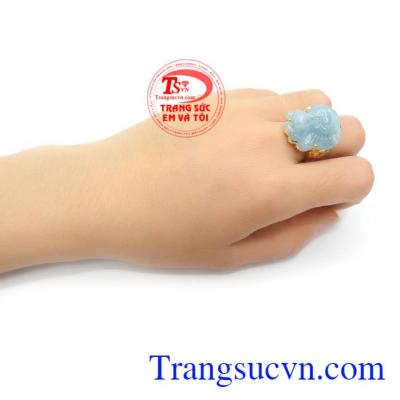 Nhẫn nữ đá quý Aquamarine thời trang