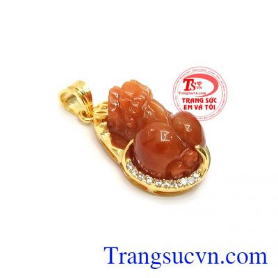 Mặt Dây Tỳ Hưu Đại Phúc Lộc chạm khắc tỳ hưu tinh xảo, sắc nét, phù hợp nhiều loại dây chuyền khác nhau