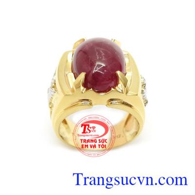 Nhẫn Nam Ruby Thịnh Vượng gắn đá Ruby thiên nhiên là viên đá hộ mệnh cho chủ sở hữu