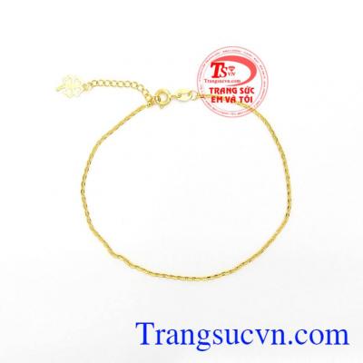 Lắc Chân Vàng 10k Tinh Xảo chế tác độc đáo, đường nét tinh xảo, lắc chân vàng tây đẹp