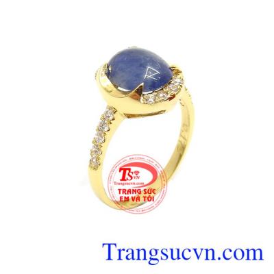 Nhẫn Nữ Vàng Sapphire Quyền Lực