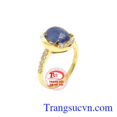 Nhẫn vàng Sapphire 14k quý phái