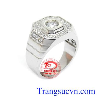 Nhẫn Vàng Trắng 14k Thời Trang