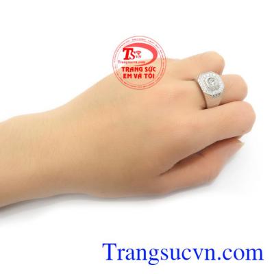 Nhẫn nam vàng trắng thời trang