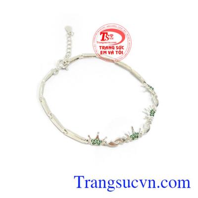 Lắc Tay Bạc Đẳng Cấp Vương Miện bạc 92.5 kiểu dáng đẹp, chất lượng cao