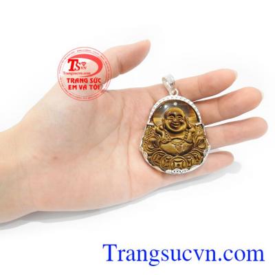 Mặt Di Lặc Mắt Hổ Bình An bọc bạc đẳng cấp