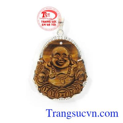 Mặt Di Lặc Mắt Hổ Bình An bọc bạc mạnh mẽ, thời trang