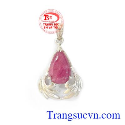 Mặt Dây Bạc Gắn Ruby Xinh Xắn