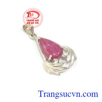 Mặt Dây Bạc Gắn Ruby Xinh Xắn