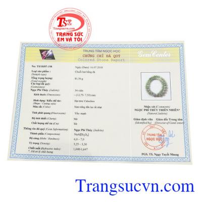 Chứng chỉ đá quý từ trung tâm ngọc học