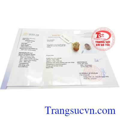 Giấy kiểm định Nhẫn Nữ Tỳ Hưu Đại Cát