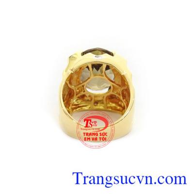 Nhẫn nam vàng tây gắn đá cao cấp