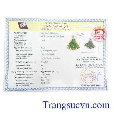 Giấy kiểm định Mặt Dây Di Lặc May Mắn