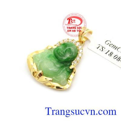 Mặt dây phật Di lặc phỉ thúy thiên nhiên