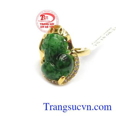 Nhẫn Tỳ hưu Phỉ thúy thiên nhiên sang trọng
