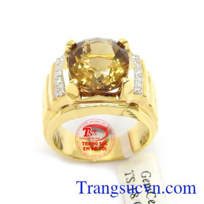 Nhẫn Thạch Anh Khói Sang Trọng đeo hợp thời trang phong thủy