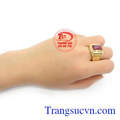 Nhẫn nam Ruby thiên nhiên cao cấp