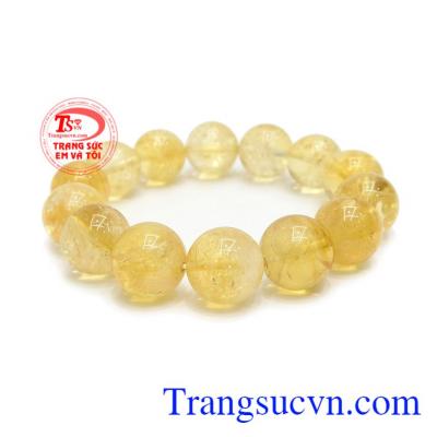 Chuỗi tay thạch anh vàng may mắn 14 ly hợp phong thủy, giúp người đeo luôn gặp may mắn và thịnh vượng. 