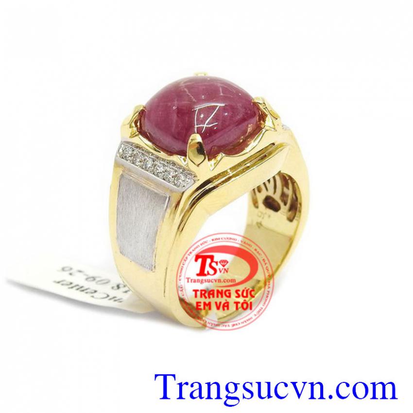 Nhân nam ruby 14k thời trang