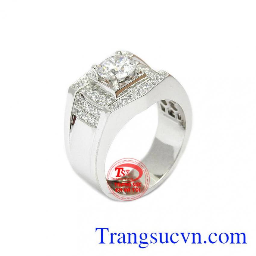 Nhẫn nam thời trang vàng trắng 14k 