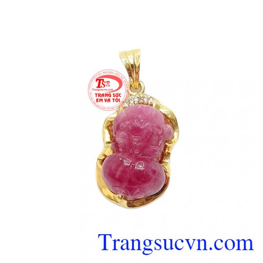Mặt dây ruby tỳ hưu tinh tế
