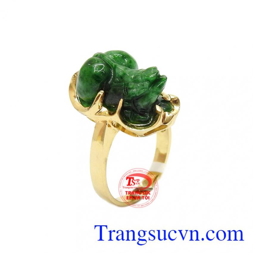 Nhẫn tỳ hưu cẩm thạch bình an đẹp