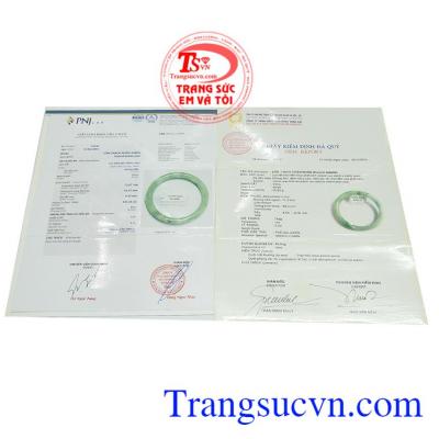 Giấy kiểm định từ PNJ