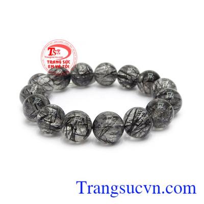 Chuỗi tay thạch anh tóc đen 15 ly