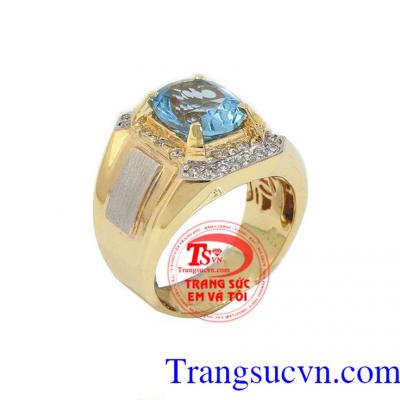 Nhẫn nam topaz 14k