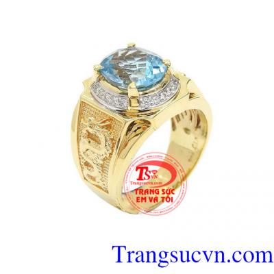 Nhẫn nam topaz quyền lực