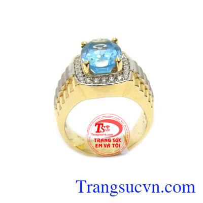 Nhẫn nam topaz thiên nhiên