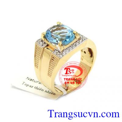 Nhẫn nam topaz 14k sang trọng 