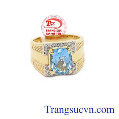 Nhẫn vàng gắn đá chủ Topaz thiên nhiên