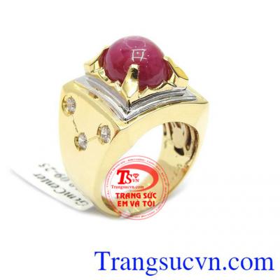 Nhẫn nam ruby 14k quyền lực