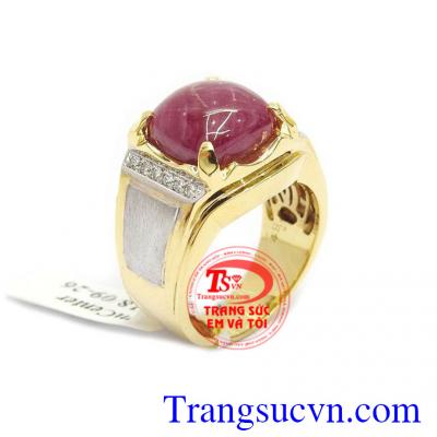 Nhân nam ruby 14k thời trang