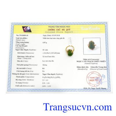 Nhẫn có giấy kiểm định đá quý.
