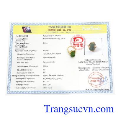 Sản phẩm có giấy kiểm định đá quý