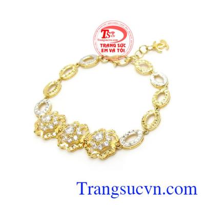 Lắc Tay Nữ Gắn Đá Cao Cấp vàng 10k sang trọng, cá tính và thời trang cho phái đẹp